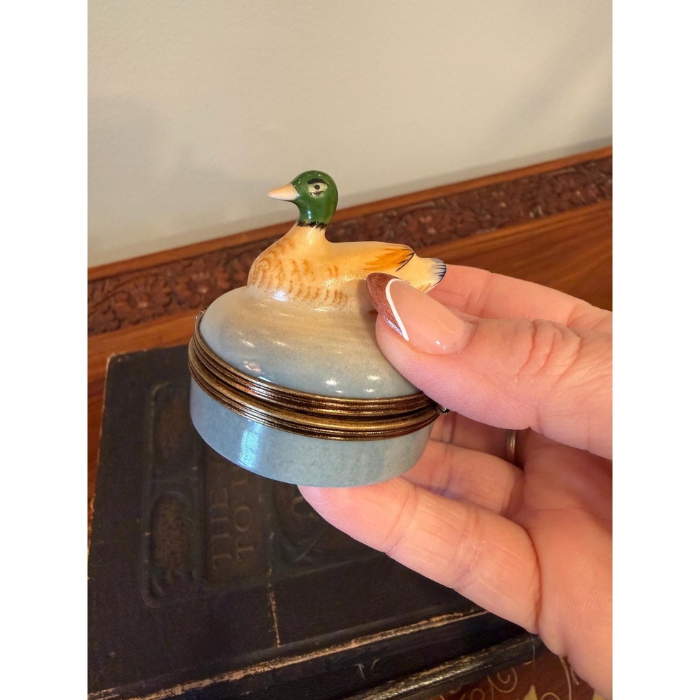 Vintage Limoges Castel Mallard Duck Trinket Box - Picture 8 of 17